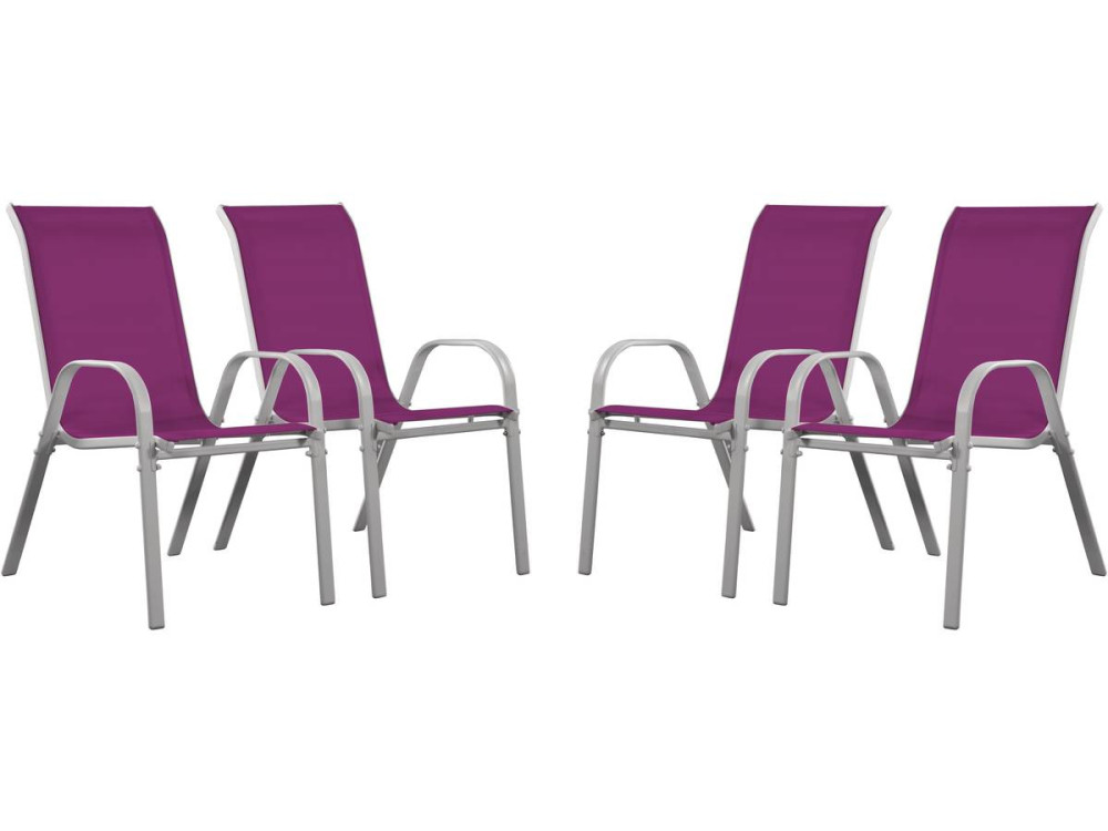 Poltrona de Jardim em textilene "Cordoba" - Phoenix - Rosa - Conjunto de 4