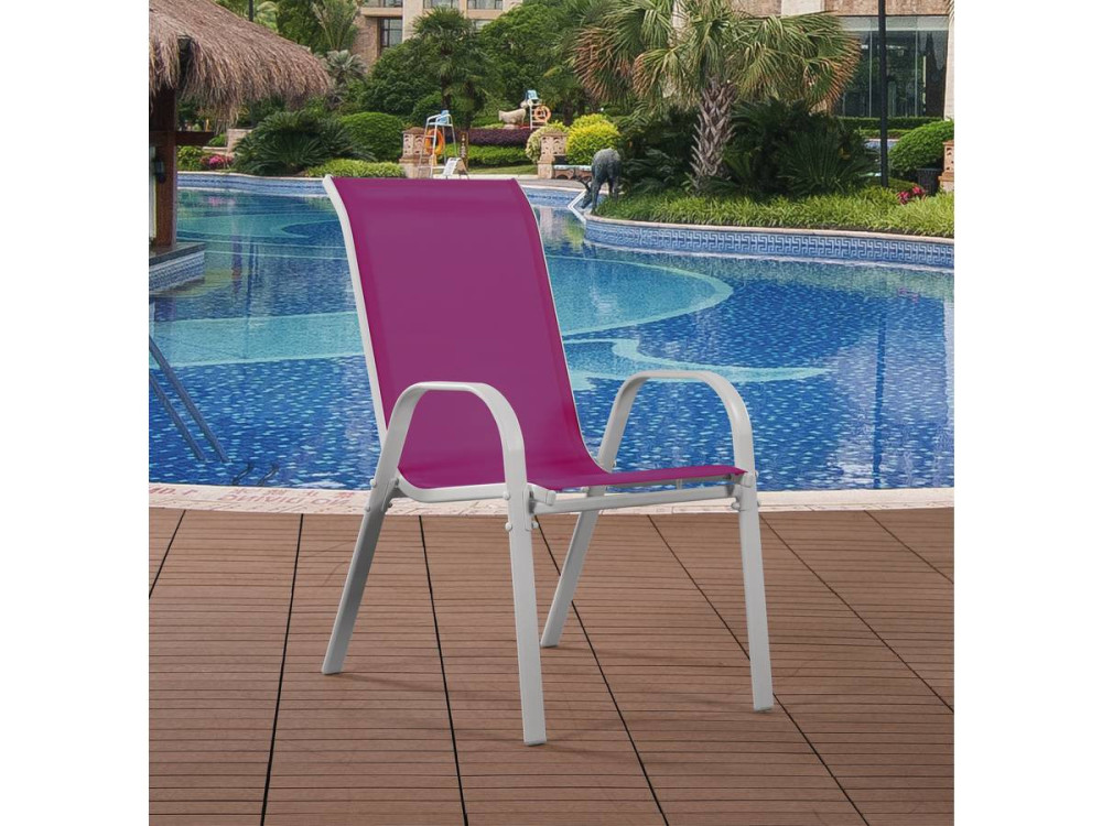Poltrona de Jardim em textilene "Cordoba" - Phoenix - Rosa - Conjunto de 4