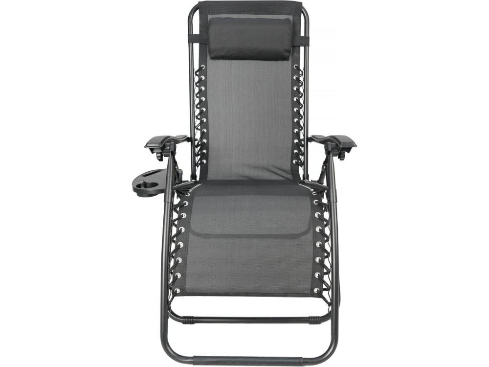 Conjunto de 2 poltronas de jardim reclináveis de gravidade zero "Sintra" - Preto