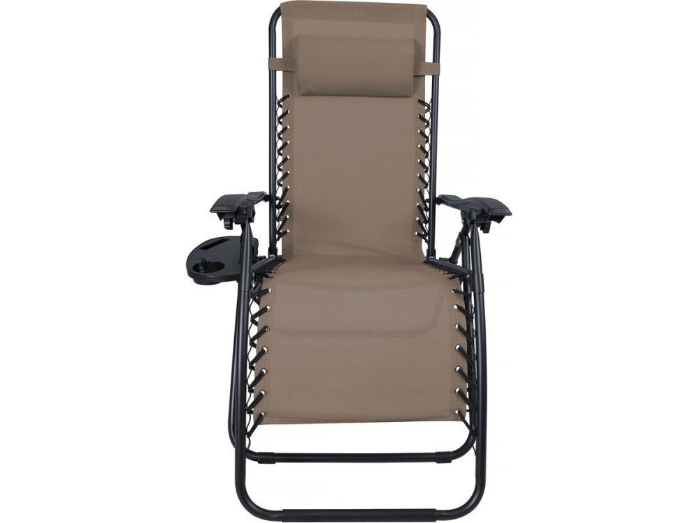 Conjunto de 2 cadeirões de jardim reclináveis de gravidade zero "Sintra" - Taupe