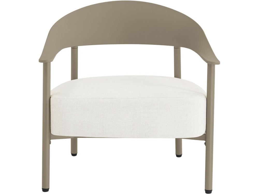 Conjunto de 2 cadeirões de jardim "Céora" em plástico e metal - Taupe