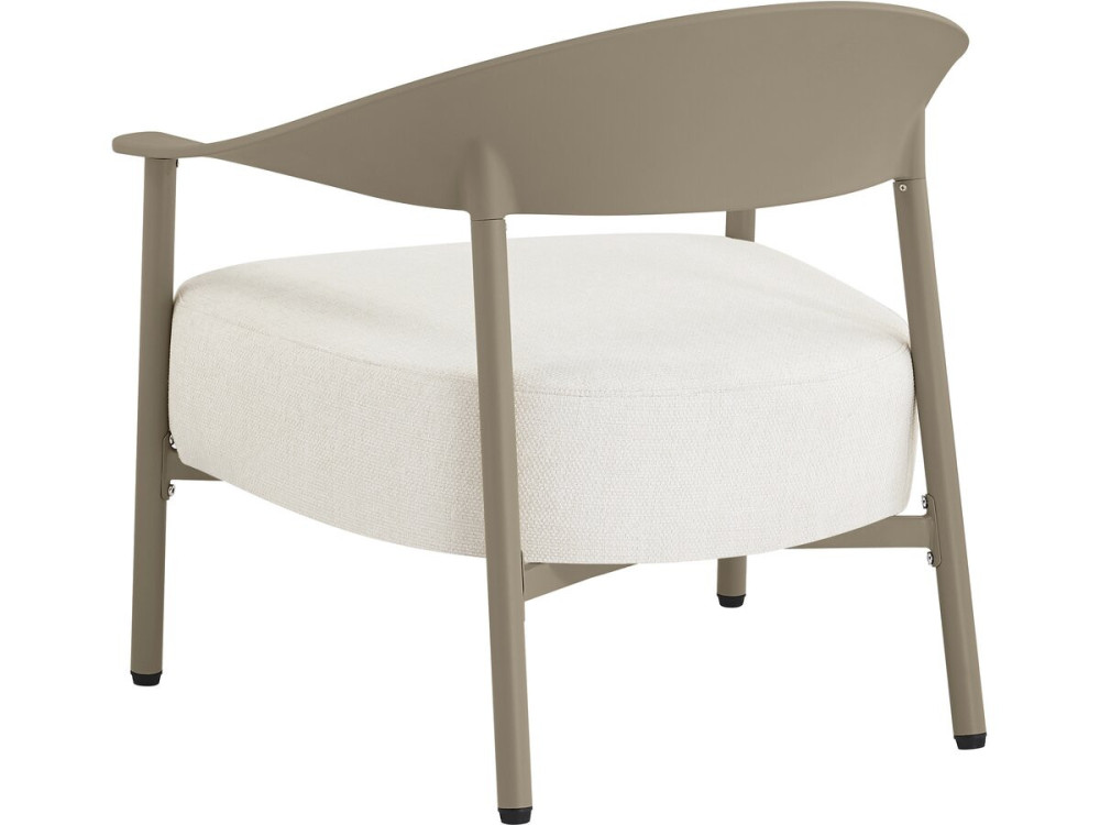 Conjunto de 2 cadeirões de jardim "Céora" em plástico e metal - Taupe