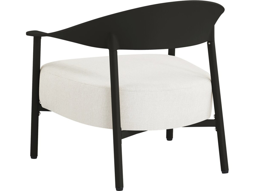 Conjunto de 2 cadeirões de jardim "Céora" em plástico e metal - Preto