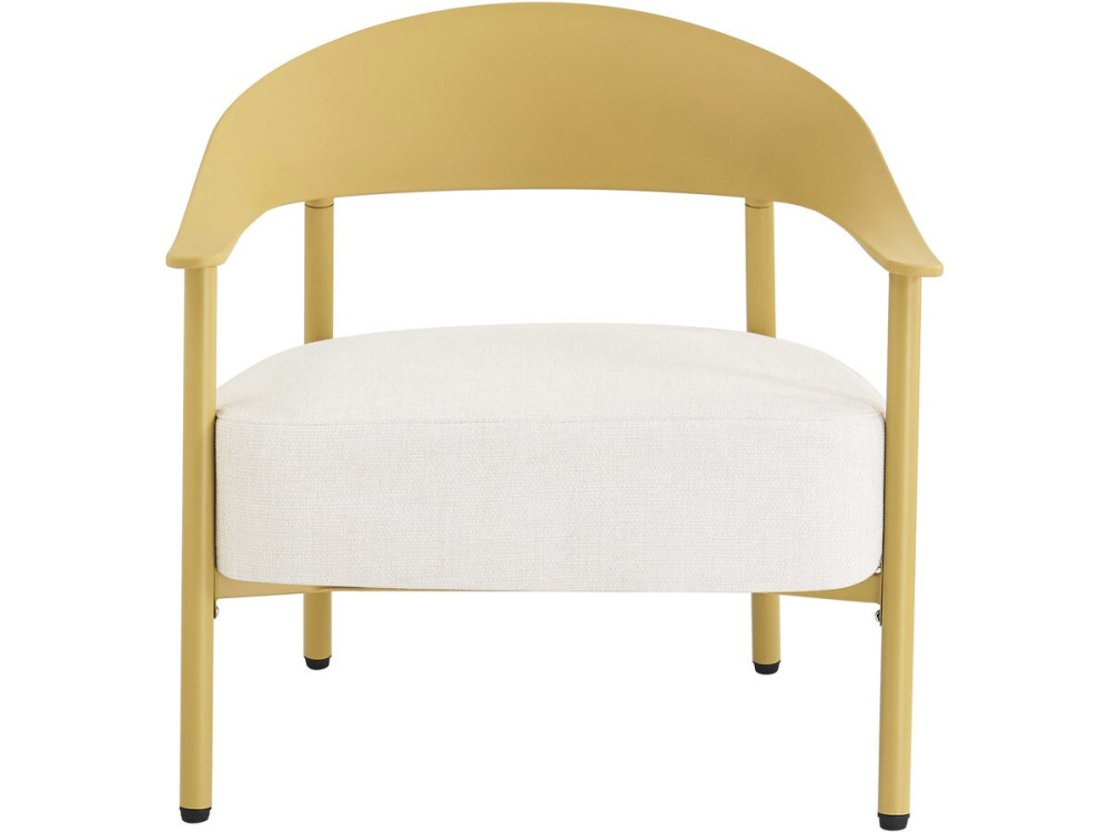 Conjunto de 2 cadeirões de jardim "Céora" em plástico e metal - Amarelo