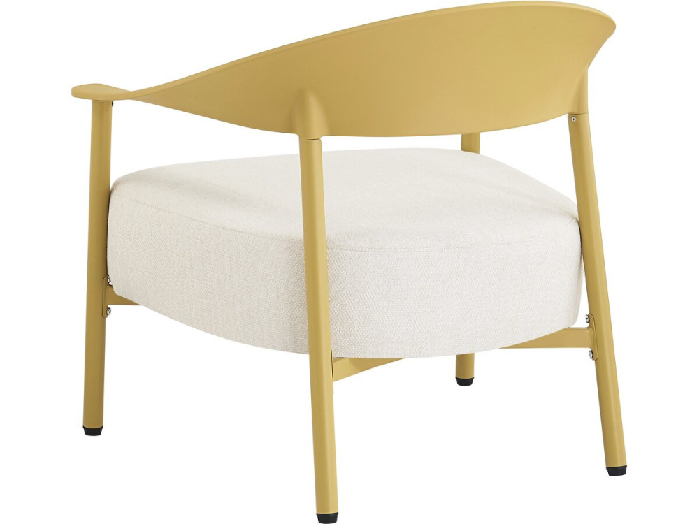Conjunto de 2 cadeirões de jardim "Céora" em plástico e metal - Amarelo
