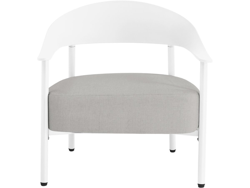 Conjunto de 2 cadeirões de jardim "Céora" em plástico e metal - Branco