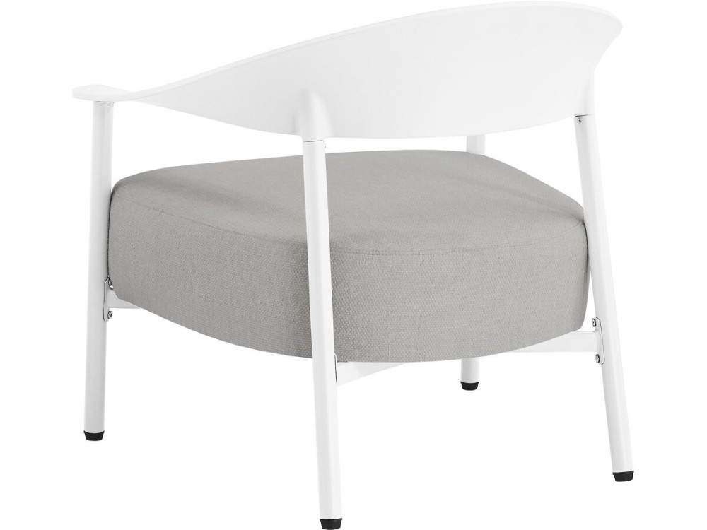 Conjunto de 2 cadeirões de jardim "Céora" em plástico e metal - Branco