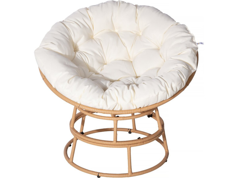 Cadeirão Papasan interior/exterior loveuse estilo "Bali" - Ø91cm - Bege