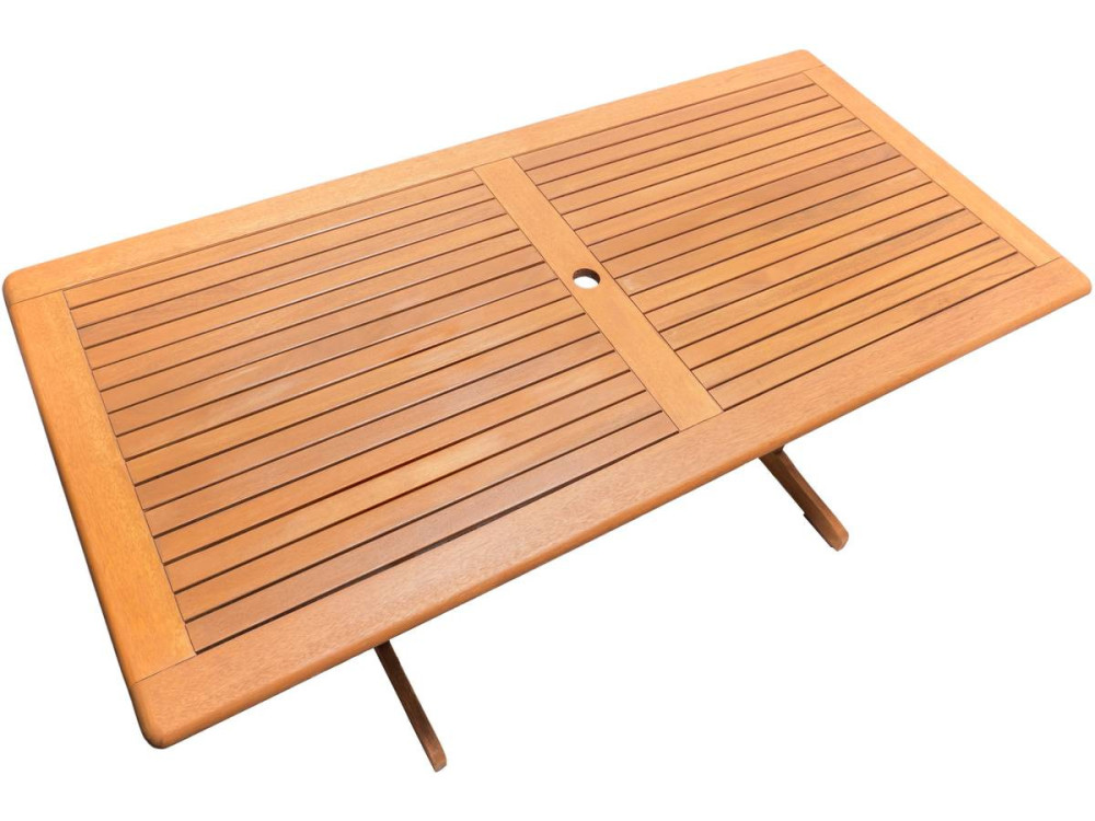 Mesa de jardim "Osaka" - 180 x 90 cm - Madeira natural -