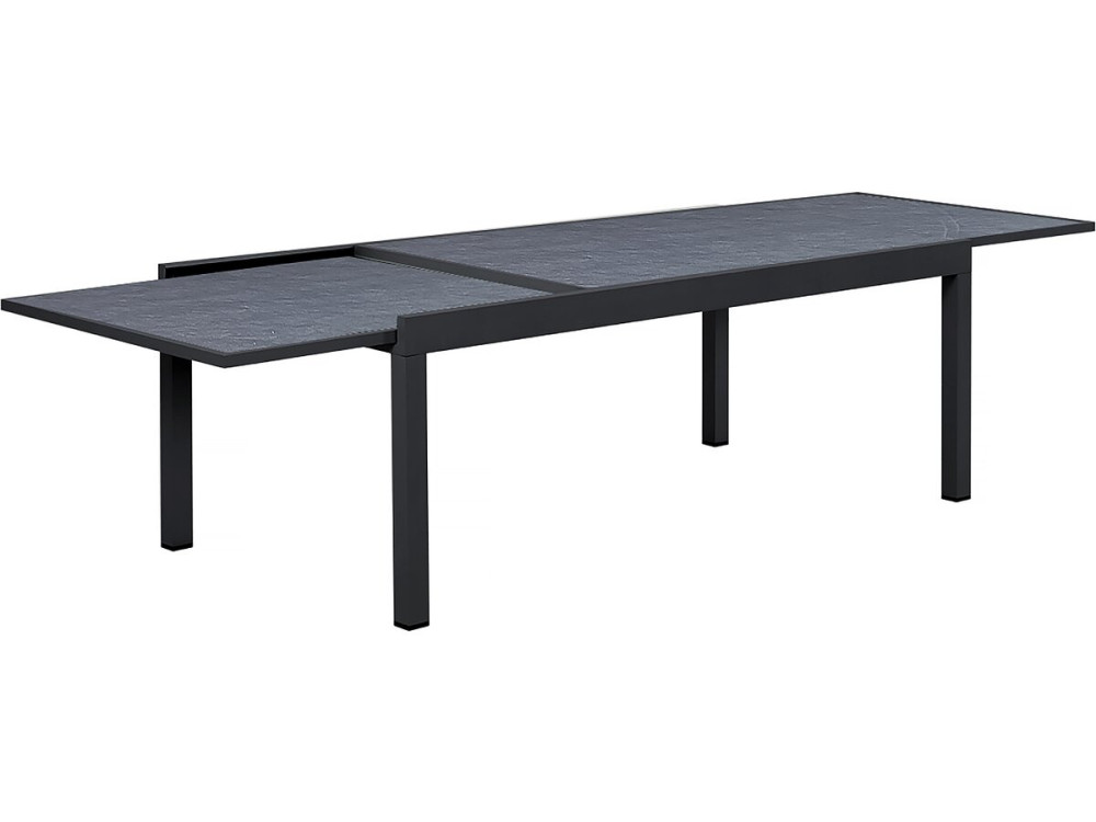 Mesa de jardim em alumínio extensível "Lagos" - 200/320 x 105 x 76 cm - Preto