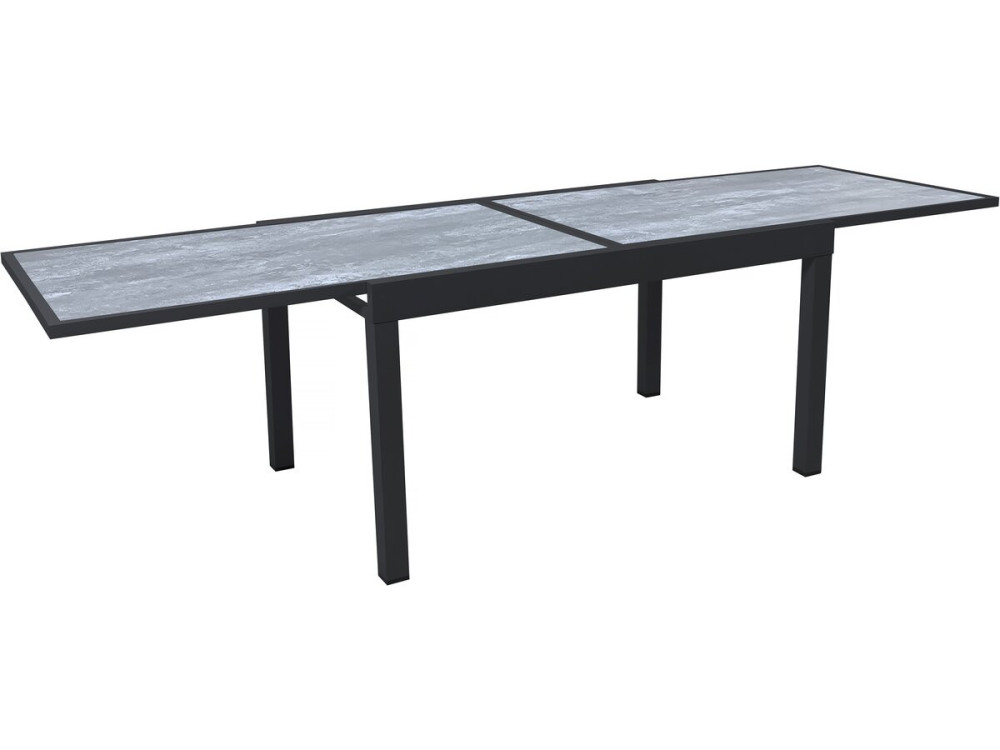 Mesa de jardim em alumínio extensível "Lagos" - 140/280 x 90 x 76 cm - Cinzento