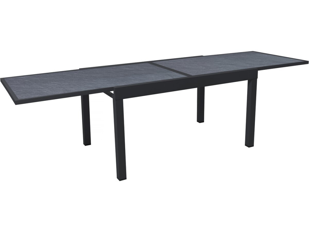 Mesa de jardim em alumínio extensível "Lagos" - 140/280 x 90 x 76 cm - Preto