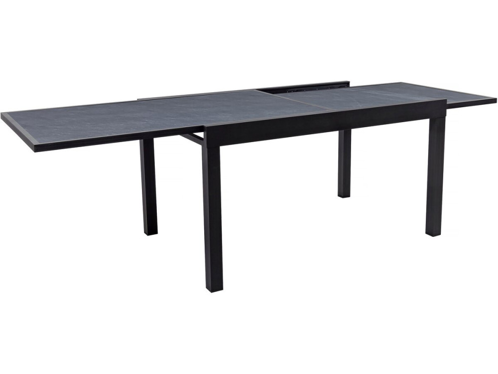 Mesa de jardim em alumínio extensível "Lagos" - 140/280 x 90 x 76 cm - Preto