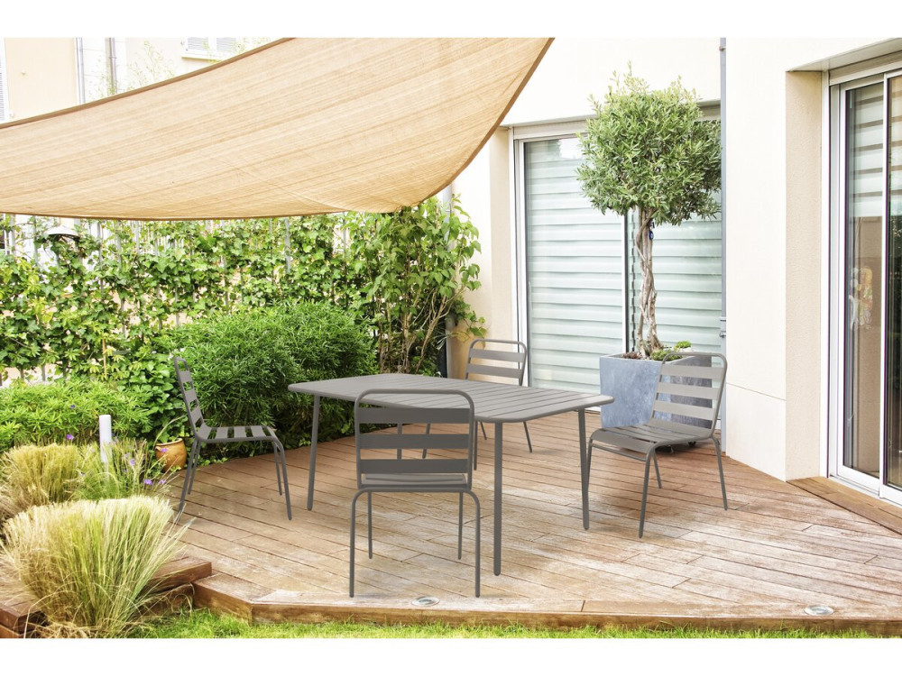 Mesa de jardim em metal Bilbao - 150 x 90 x 71 cm - Taupe