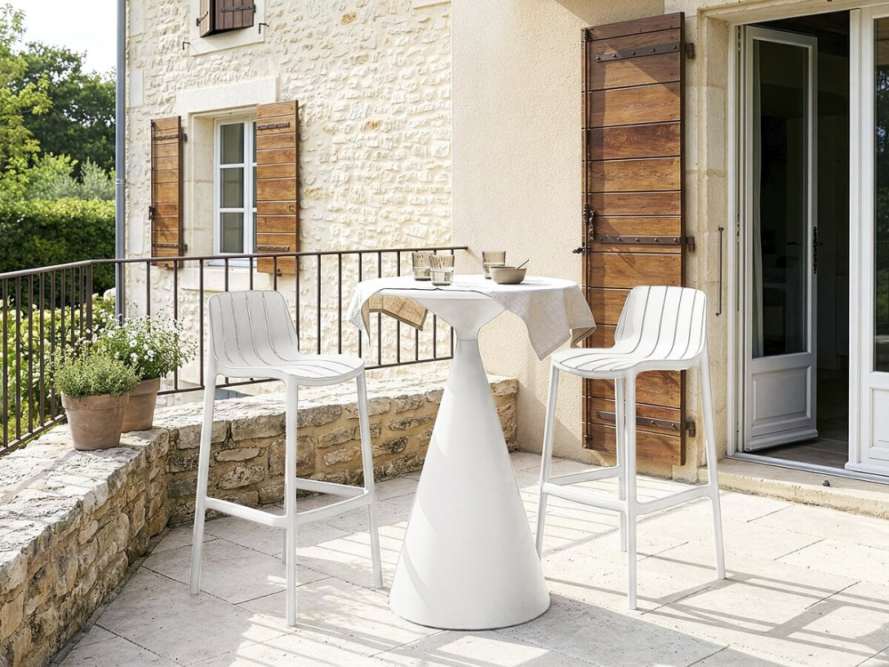 Mesa de jardim bistrô ⌀80 cm "Néora" - Branco