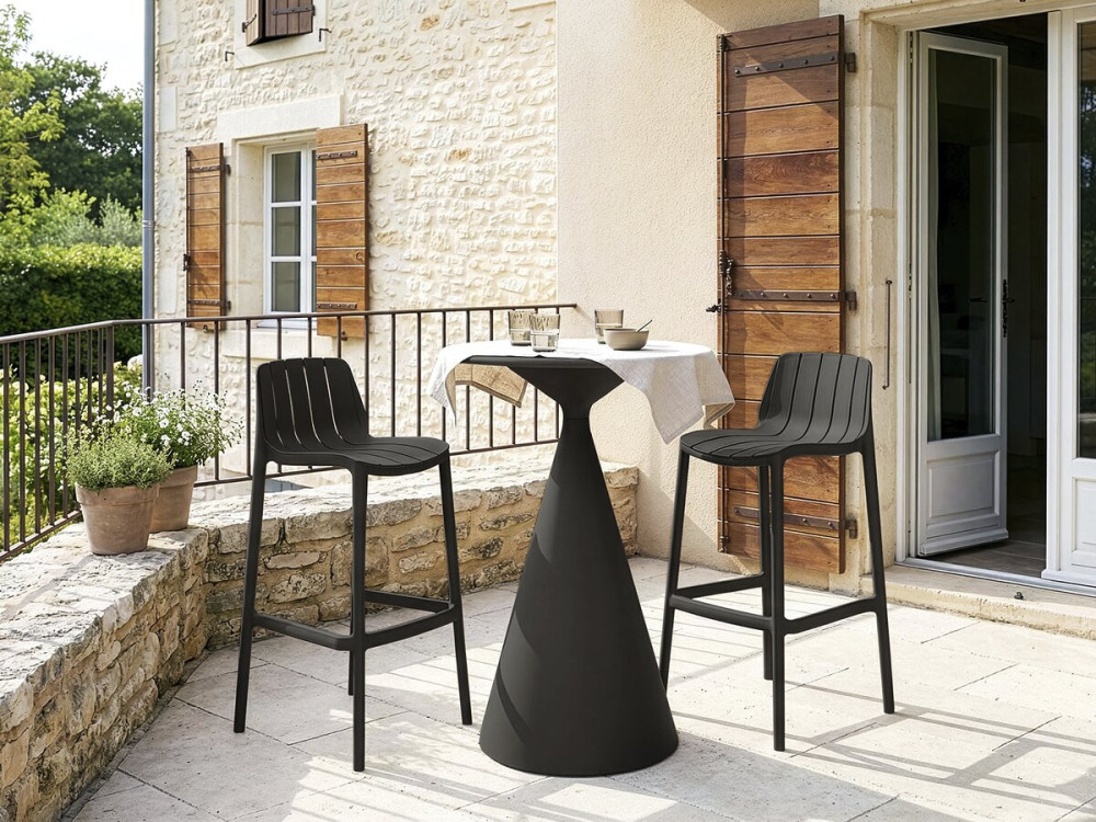 Mesa de jardim bistrô ⌀80 cm "Néora" - Preto