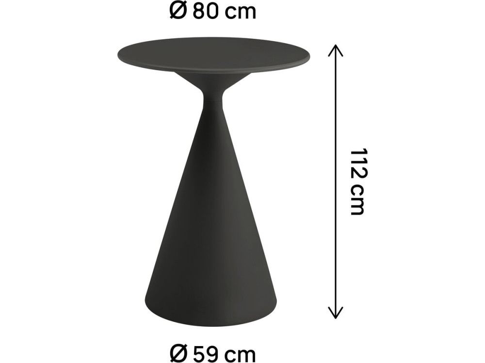 Mesa de jardim bistrô ⌀80 cm "Néora" - Preto