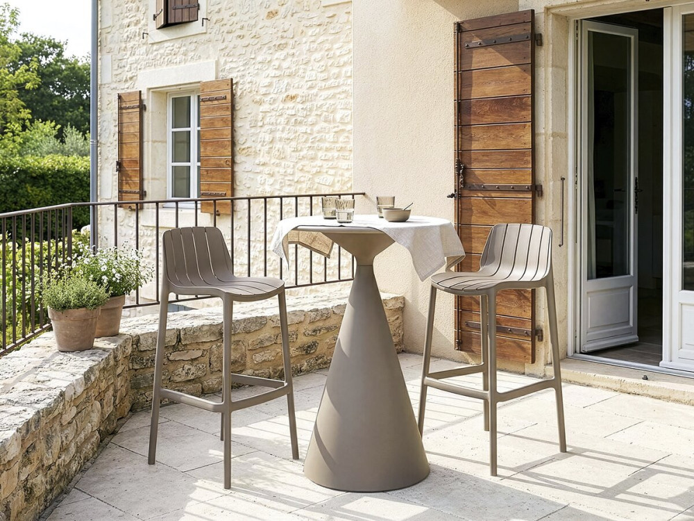 Mesa de jardim bistrô ⌀80 cm "Néora" - Taupe