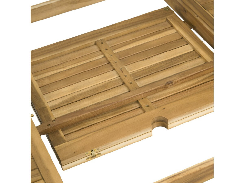 Mesa de jardim de madeira extensível "Valladolid" 180/240 cm - lugares 6 a 10 - Castanho
