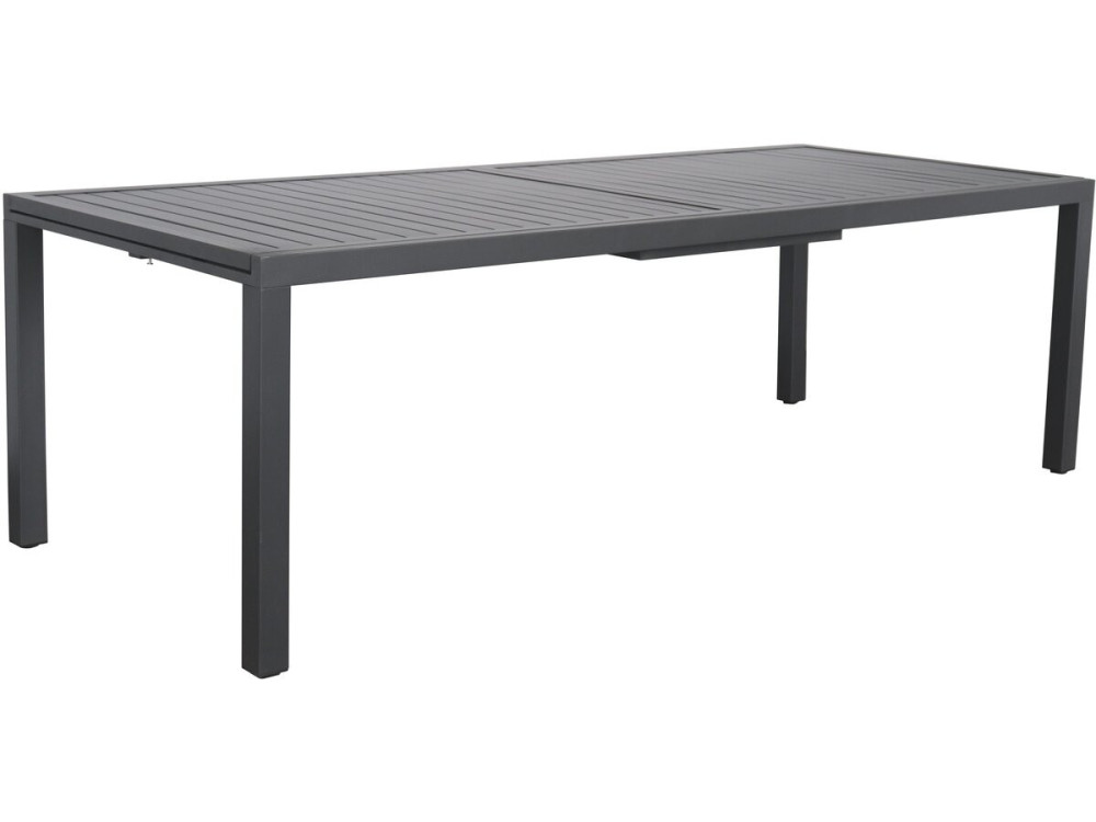 Mesa de jardim metálica extensível "Salou" - 240/300 x 100 x 75 cm - Cinzento