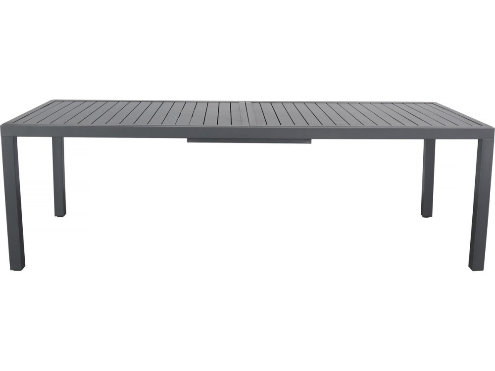 Mesa de jardim metálica extensível "Salou" - 240/300 x 100 x 75 cm - Cinzento