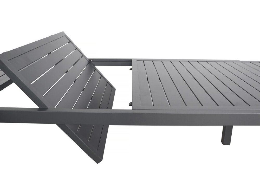 Mesa de jardim metálica extensível "Salou" - 240/300 x 100 x 75 cm - Cinzento