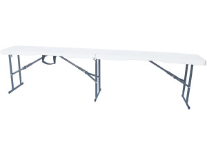 Banco dobrável Foldy - 183 x 28 x 43 cm - Branco