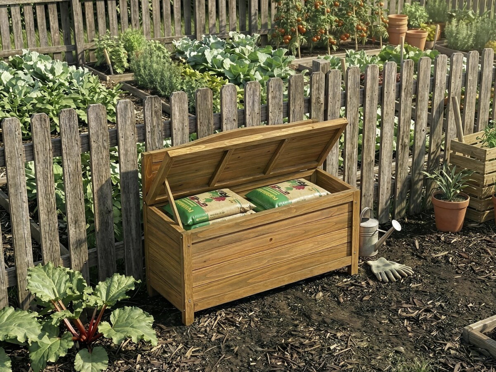 Banco de jardim em madeira "Ben" - 90 x 33 x 60 cm - Castanho