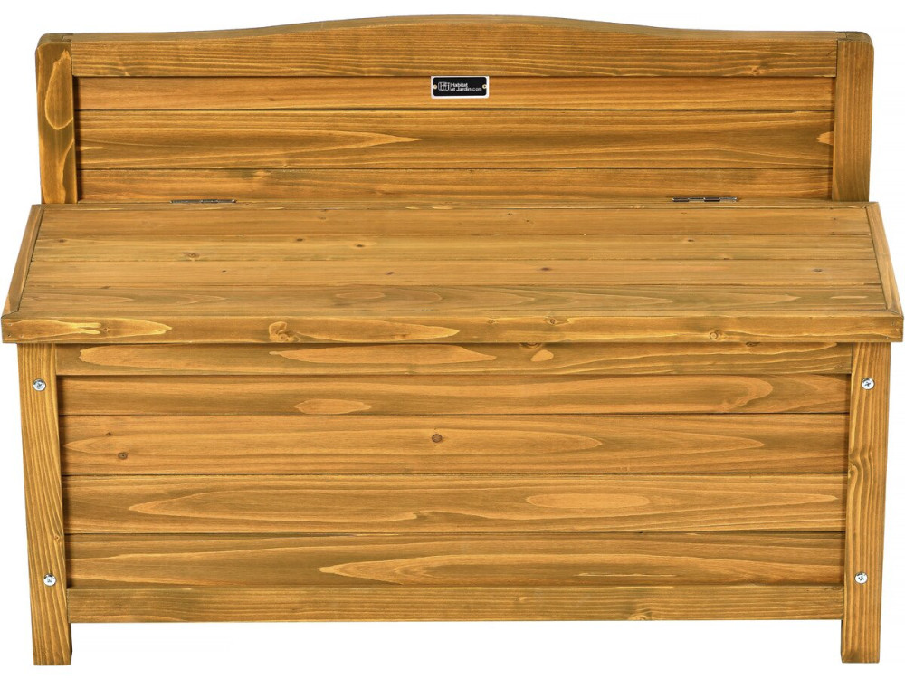Banco de jardim em madeira "Ben" - 90 x 33 x 60 cm - Castanho