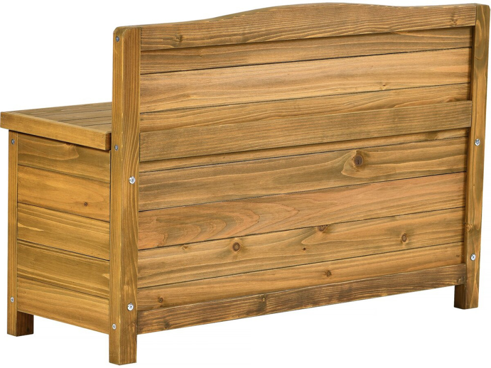 Banco de jardim em madeira "Ben" - 90 x 33 x 60 cm - Castanho