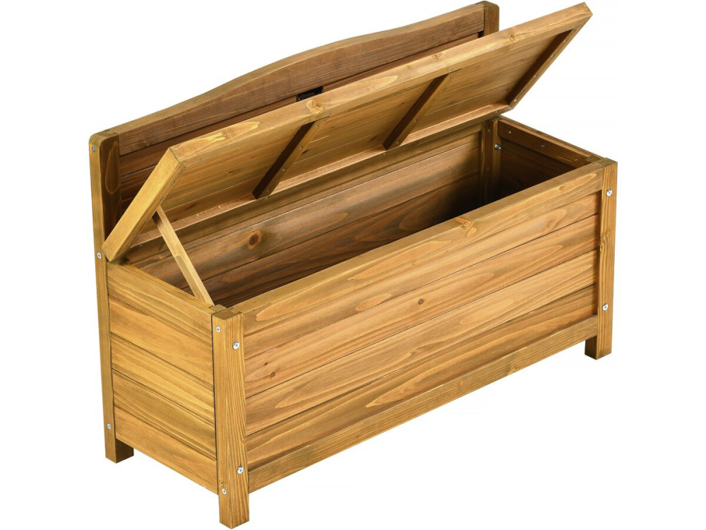 Banco de jardim em madeira "Ben" - 90 x 33 x 60 cm - Castanho