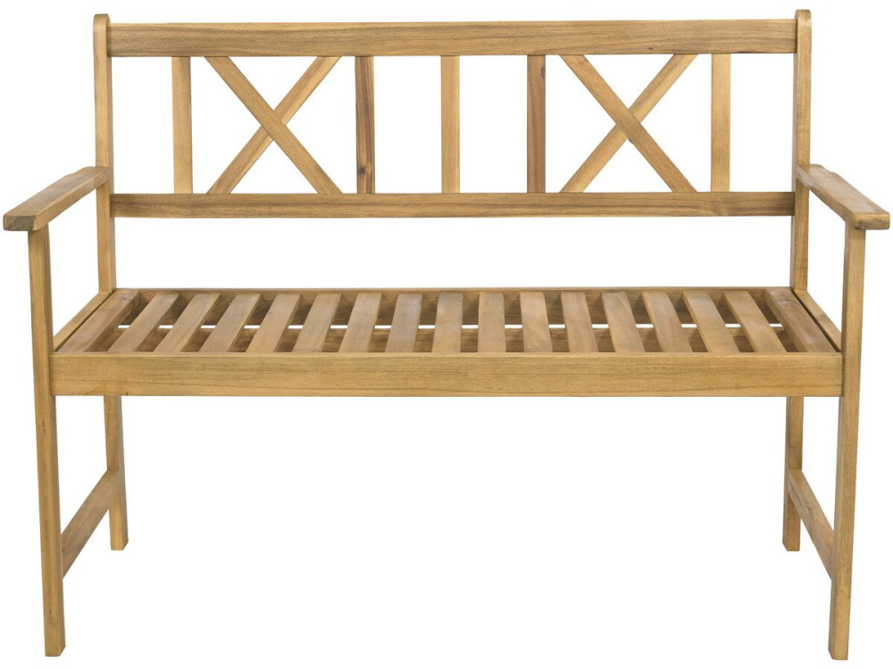 Banco de jardim em madeira 120 cm "Surabaya" - 2 lugares - Castanho