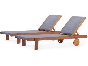 Espreguiçadeira de madeira "Saïgon" - Maple - Cinza - Lote de 2
