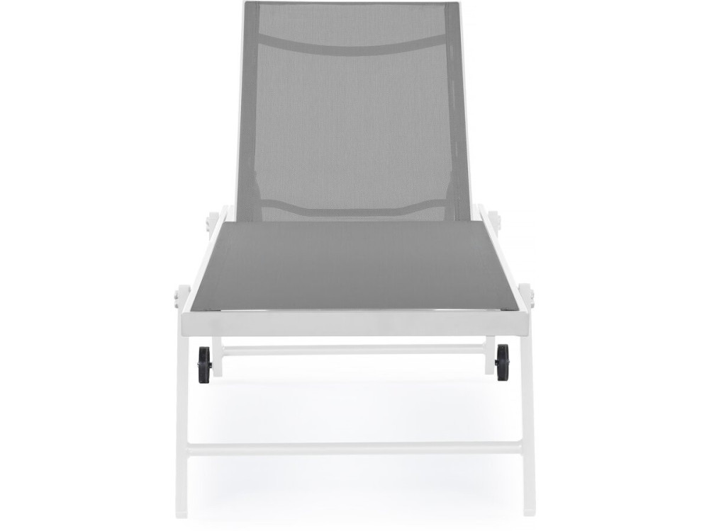 Conjunto de 2 espreguiçadeiras em alumínio têxtil "Jolia" - Cinzento / Branco