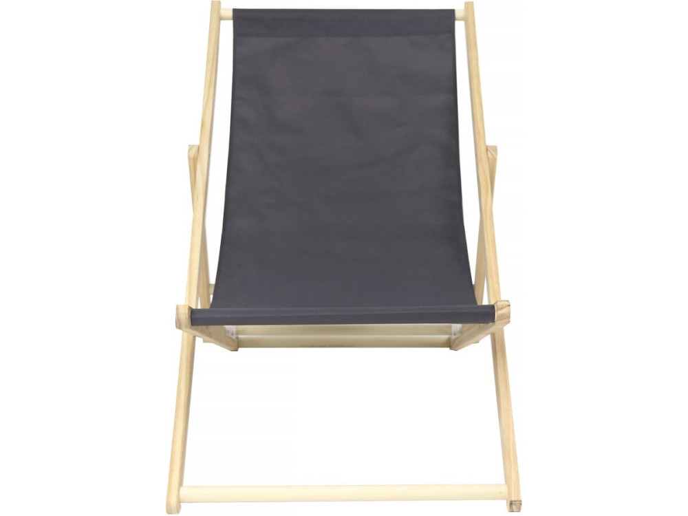 Conjunto de 2 espreguiçadeiras de madeira "Chilienne" - 107 x 56,5 x 81 cm - Cinza