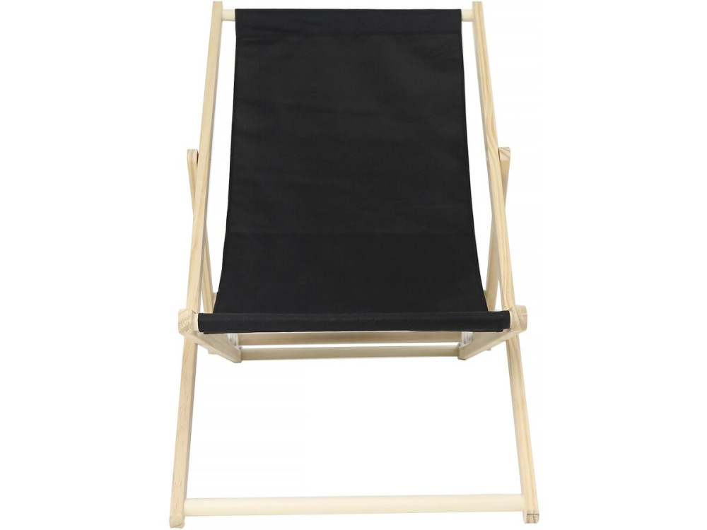 Conjunto de 2 espreguiçadeiras de madeira "Chilienne" - 107 x 56,5 x 81 cm - Preto