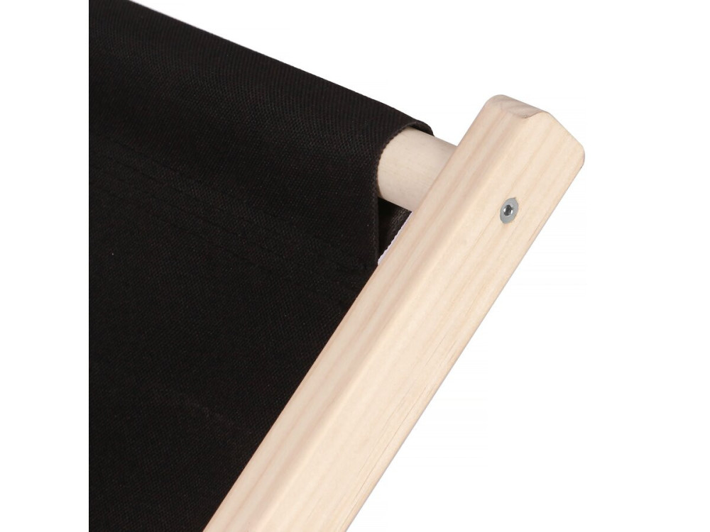 Conjunto de 2 espreguiçadeiras de madeira "Chilienne" - 107 x 56,5 x 81 cm - Preto