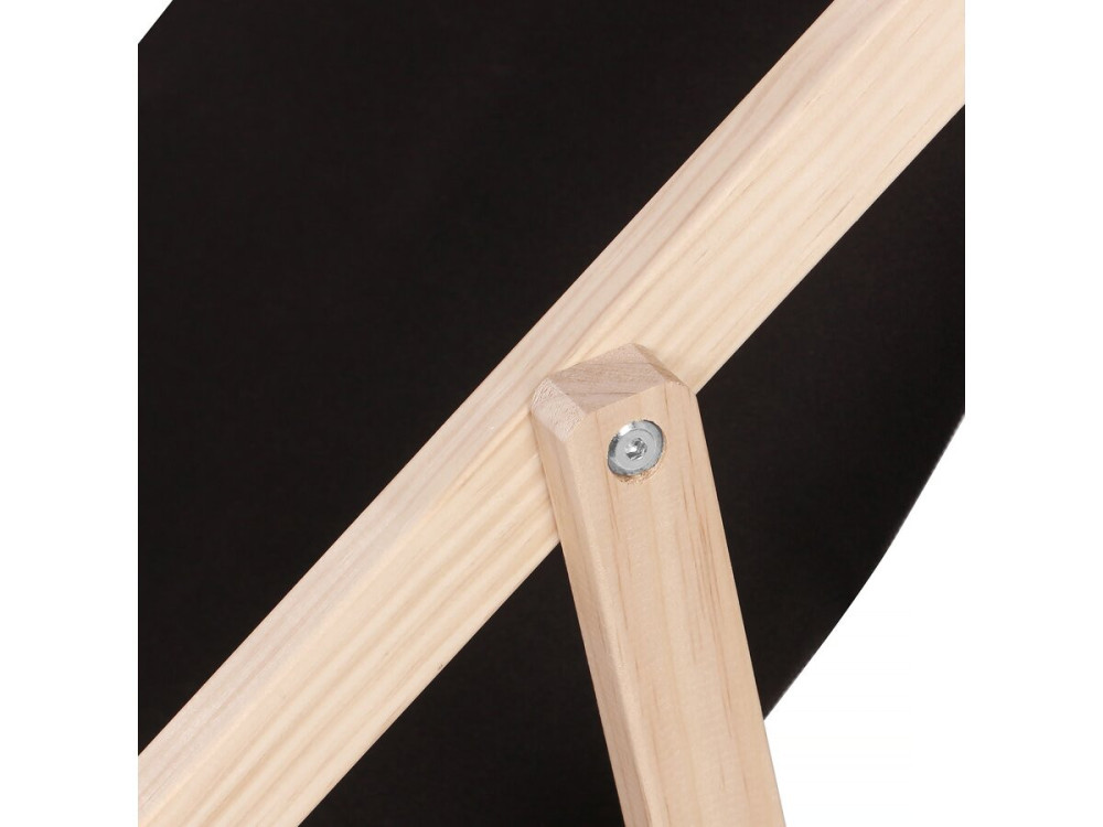 Conjunto de 2 espreguiçadeiras de madeira "Chilienne" - 107 x 56,5 x 81 cm - Preto