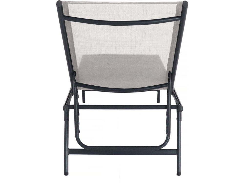 Conjunto de 2 espreguiçadeiras metálicas "Sublima" - 180 x 54 x 104 cm - Bege