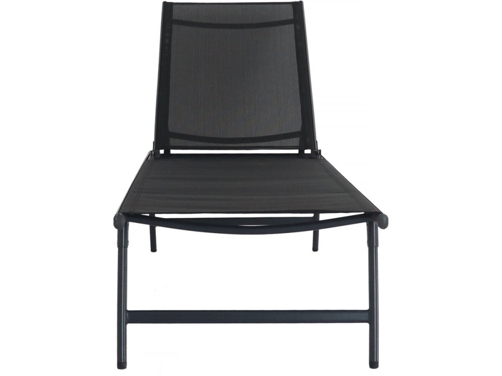 Conjunto de 2 espreguiçadeiras metálicas "Sublima" - 180 x 54 x 104 cm - Preto