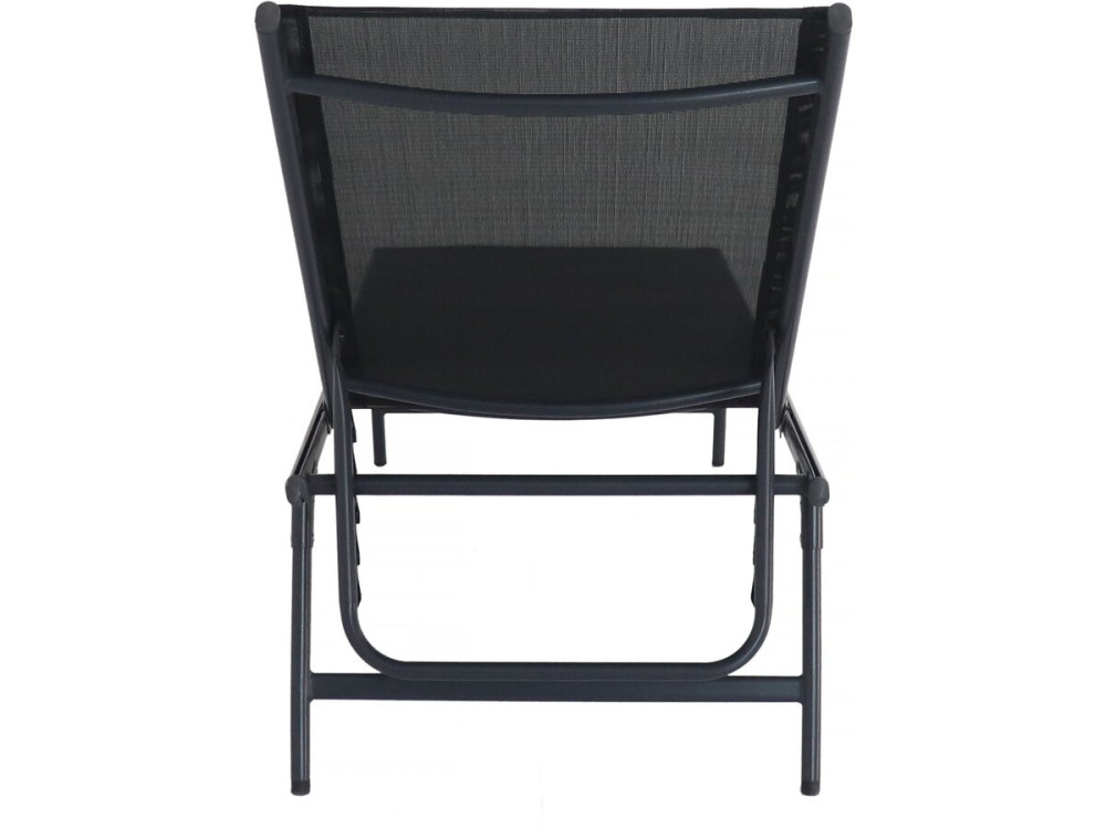 Conjunto de 2 espreguiçadeiras metálicas "Sublima" - 180 x 54 x 104 cm - Preto