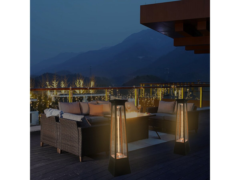 Aquecedor elétrico radiante de fibra de carbono "Volcano" - 2000W - Preto