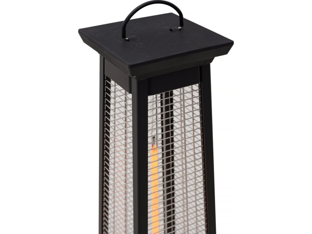 Aquecedor elétrico radiante de fibra de carbono "Volcano" - 2000W - Preto