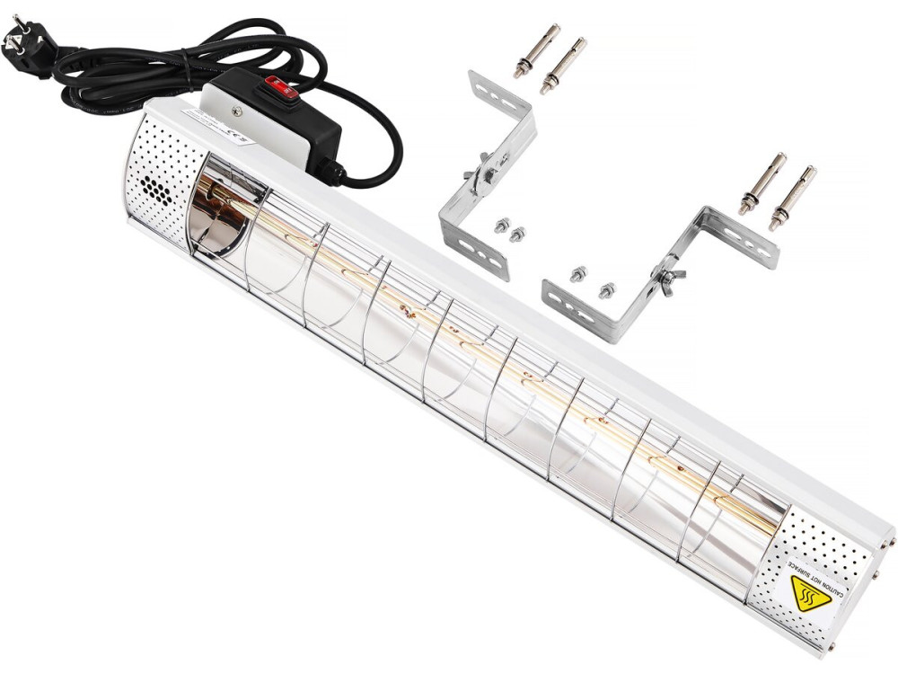 Aquecedor infravermelho de pátio - 2000W - Prata