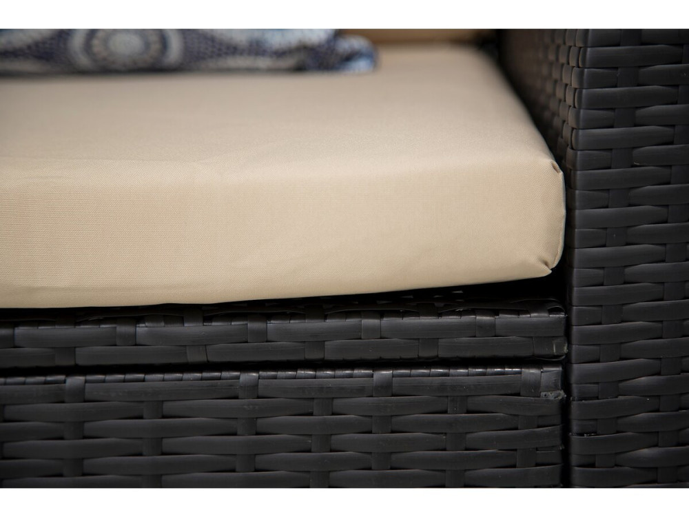 Conjunto de Lounge Externo Ilana em Vime - 4 Peças - Preto