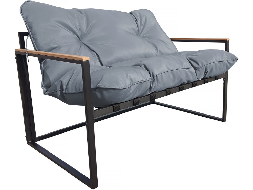 Conjunto de mobiliário de jardim "Jules" - 4 lugares - Cinzento/Preto