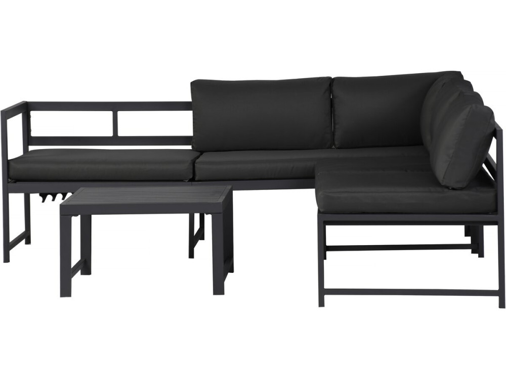Conjunto de mobiliário de jardim em metal "Etna" - 6 lugares - Cinzento