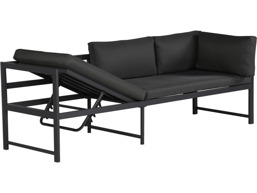 Conjunto de mobiliário de jardim em metal "Etna" - 6 lugares - Cinzento