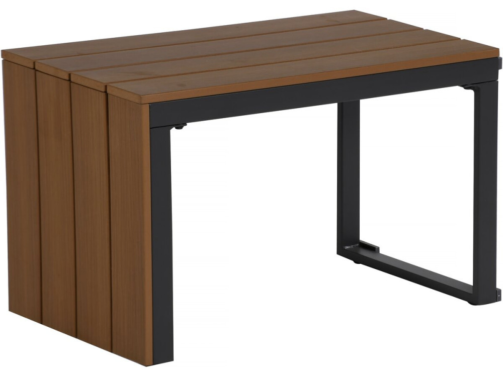 Conjunto de mobiliário de jardim "Sylva" sofá de canto modular, acabamento em imitação de madeira - 4 lugares - Cinzento