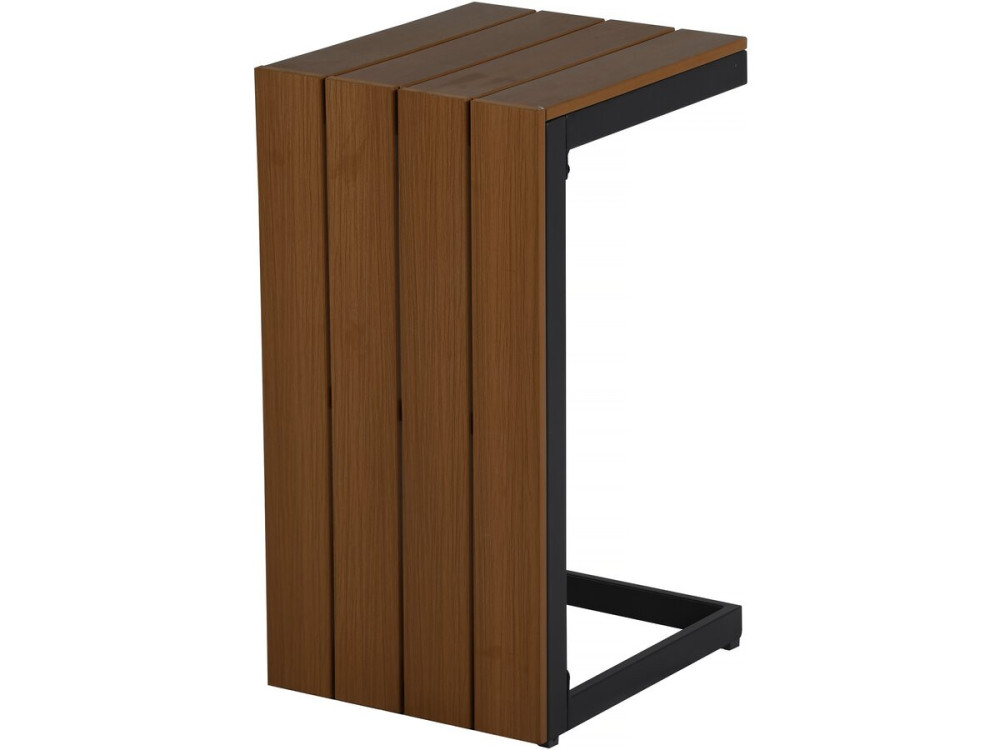 Conjunto de mobiliário de jardim "Sylva" sofá de canto modular, acabamento em imitação de madeira - 4 lugares - Cinzento